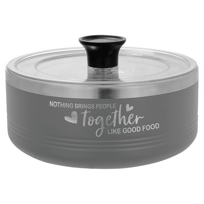 Polar Camel Gray 1 1/4 Quart Serving Bowl with Lid
