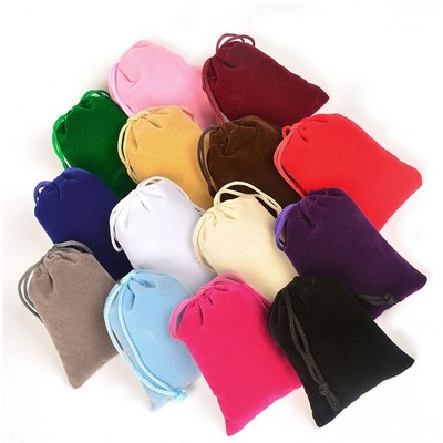 Drawstring Velvet Pouch Bag