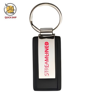Leatherette metal keychain