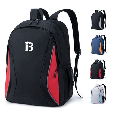 Large Capacity Color Block Laptop Backpack