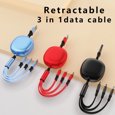 Multiple Fast Charging 100W Retractable USB Charge Cable