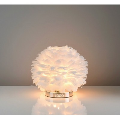 Feather Table Lamp Touch Control Bedside Night Light Decorative Ambient Lamp Bedroom Home Use
