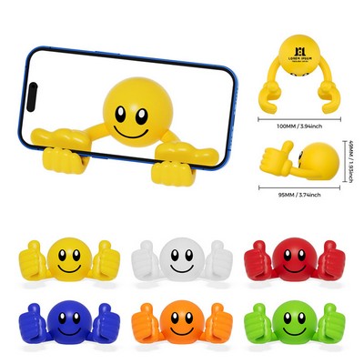 Fun Cartoon Smiley Face Rotating Thumb Phone Stand
