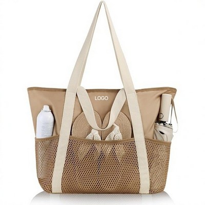 Waterproof Zipper Beach Bag Sandproof Travel Swimming Tote Handbag