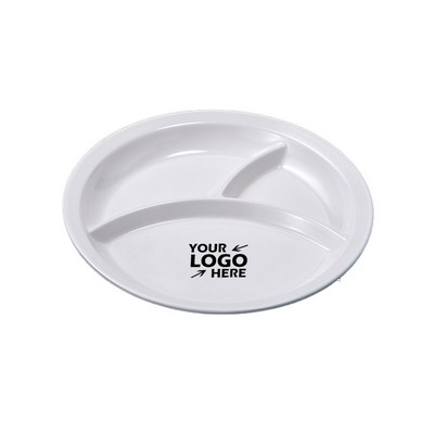 3 Compartment Melamine Plate 10"