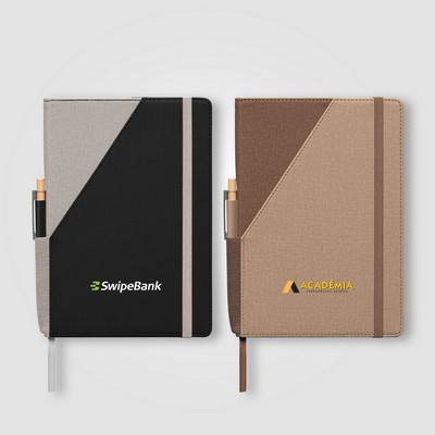 Xanadu Recycled PU Two-Tone Refillable Pen Set Notebook - A5 - Full-Color Inkjet