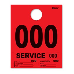 000-999 Heavy Brite™ Red Premium Service Dispatch Number Tag