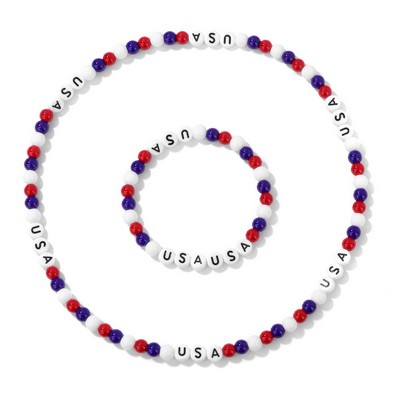 Classic Beaded Necklace Bracelet Set With Required Capital Letter