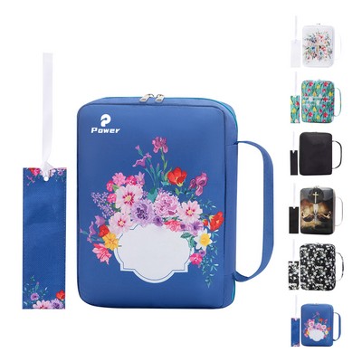 Full Color Polyester Bible Case Bag W/ Handle & Bookmark