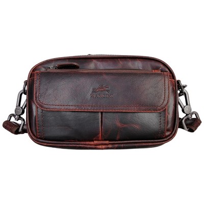 Buffalo Unisex Bag with Zippered Organizer Pocket Brown