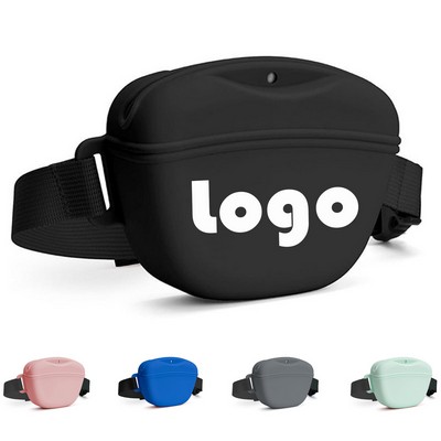 Silicone Treat Bag Fanny Pack With Waist Belt for Pet Training Walking