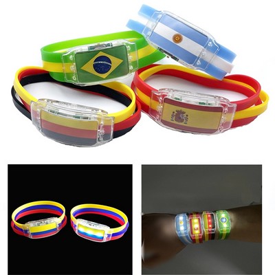 World National Flag Led Silicone Wristband