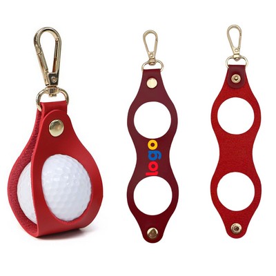 Waist-Mounted Golf Ball Leather Pouch