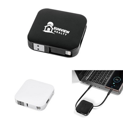 60W 4-in-1 Retractable Charging Cable with Phone Stand