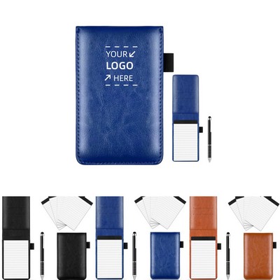 PU Leather Pocket Notebook Journal w/ Pens