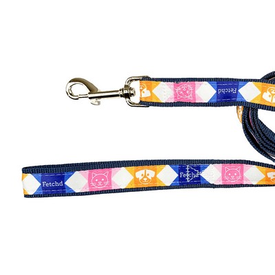 6' Sublimated Pet Leash with Gold-Colored Hardware
