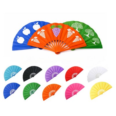 Large Handheld Folding Fan With Full Color Printing