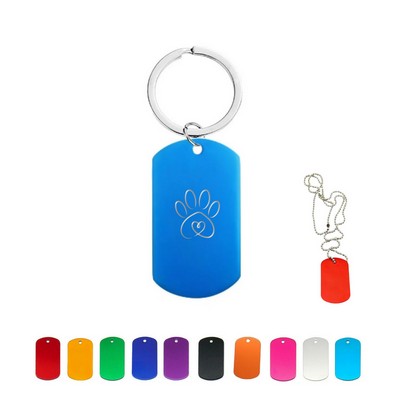 Engraved Aluminum Dog Tag Keychain