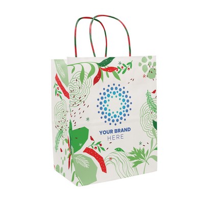 Abstract Leaves Handle Shopper Bag (8.5" x 10.25" x 5")