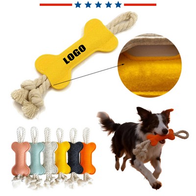 Bone Shape Felt Pet Chew Rope Toy