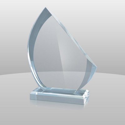 Blue Sail Shape Award (8"x5"x2")