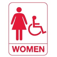 ADA Signage - Women's Wheelchair Restroom (Pictogram w/ Copy)