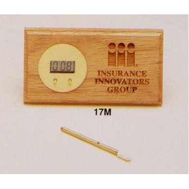 2.1"x4" Walnut Desk Clock (17m)