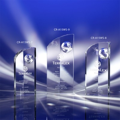 Global Edge Crystal Globe Award 9"H