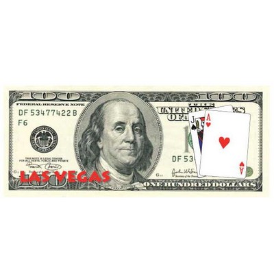 Las Vegas Blackjack $100 Bill Magnet w/ Strip Magnet (6 Square Inch)