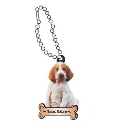 Bracco Italiano Dog Promotional Key Chain w/ Black Back (12 Square Inch)