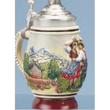 7" Barrel Stein Mug w/Couple Dancing