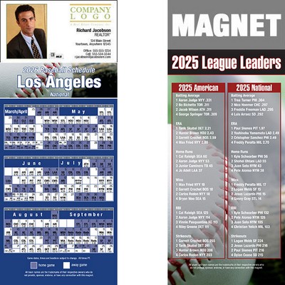 Los Angeles (National) Pro Baseball Schedule Magnet (3 1/2"x8 1/2")