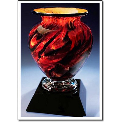Swirling Embers Cauldron Vase w/ Marble Base (5.5"x9")