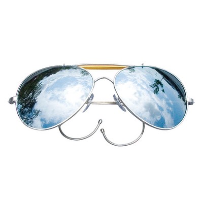Mirror Aviator Style Sunglasses w/Case