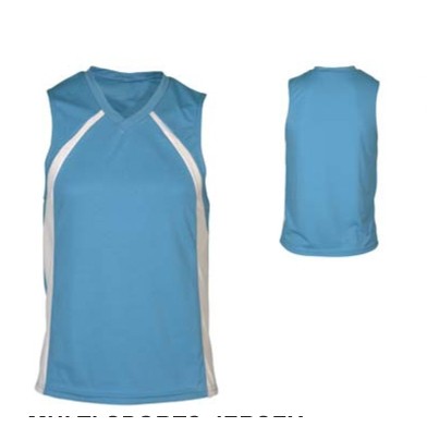 Youth Dazzle Cloth Multi Sport Jersey Shirt w/ Contrast Front Panel & V-Neck