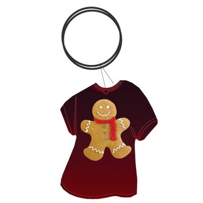 Gingerbread Man Executive T-Shirt Key Chain w/Mirrored Back (12 Square Inch)