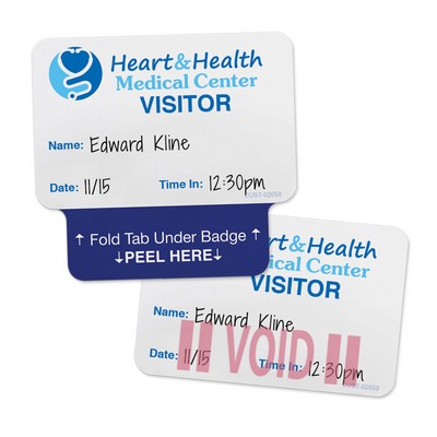 TEMPbadge ONEstep Expiring Badges for VMS Systems, Thermal-Printable, 1-Day