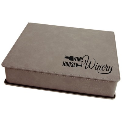 Gray Leatherette 5-Piece Wine Tool Set