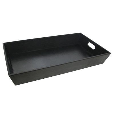 Ashlin® Designer Hollyford Vegan Midnight Black Serving Tray w/Die Cut Handles