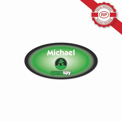 Laminated Name Badge Full Color (1.5"X3") Oval
