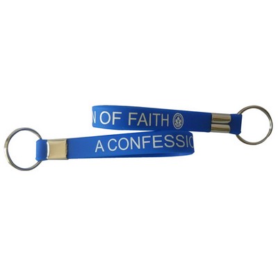 1/2" Printed Silicone Wristband Keychain