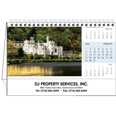 Travel Destination 2026 Desktop Calendar w/Flexible Easel