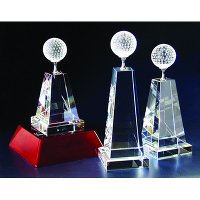 Golf Tower Optical Crystal Award/Trophy 11"H - Variant E