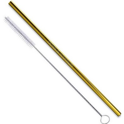 Straight Custom Reusable Stainless Steel Straw with Brush
