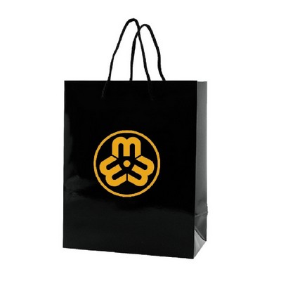 10x5x13'' Matt/Gloss 190GSM White Cardboard Shopping Bag