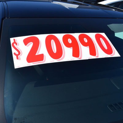 7 ½" Sun Buster Red & White Number Decal (Set of 12)