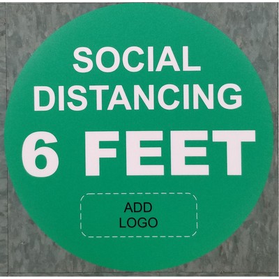 Green Social Distancing 6' Apart Stock Carpet Decal Medium