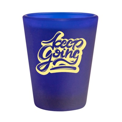 Customized Frosted Blue Shot Glass- 175 Oz