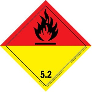 Class 5.2 Organic Peroxide, International Wordless Placards - 10.75"x 10.75"