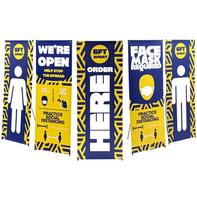 One Choice 24" x 62" X Banner Stand Small Super Flat Graphic Package 5 Pack (Stand & Graph
